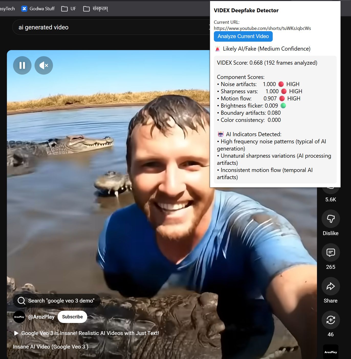 VIDEX Deepfake Video Detector